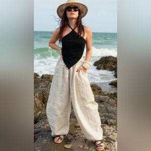 Cotton Barrel Pull-on Pants